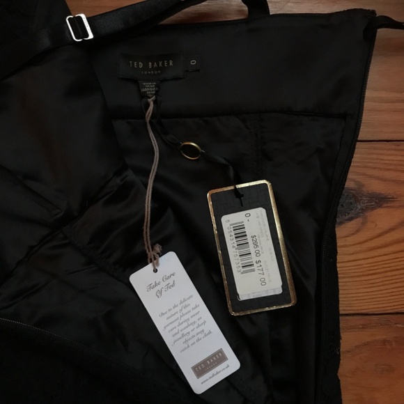 Ted Baker London Little Black Lace Sheath Dress, NWT, 0/00 - Picture 8 of 10